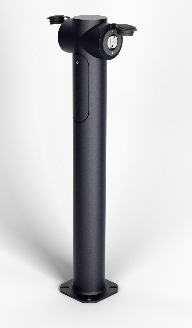 Parking pedestal 30 inches Round, two sides